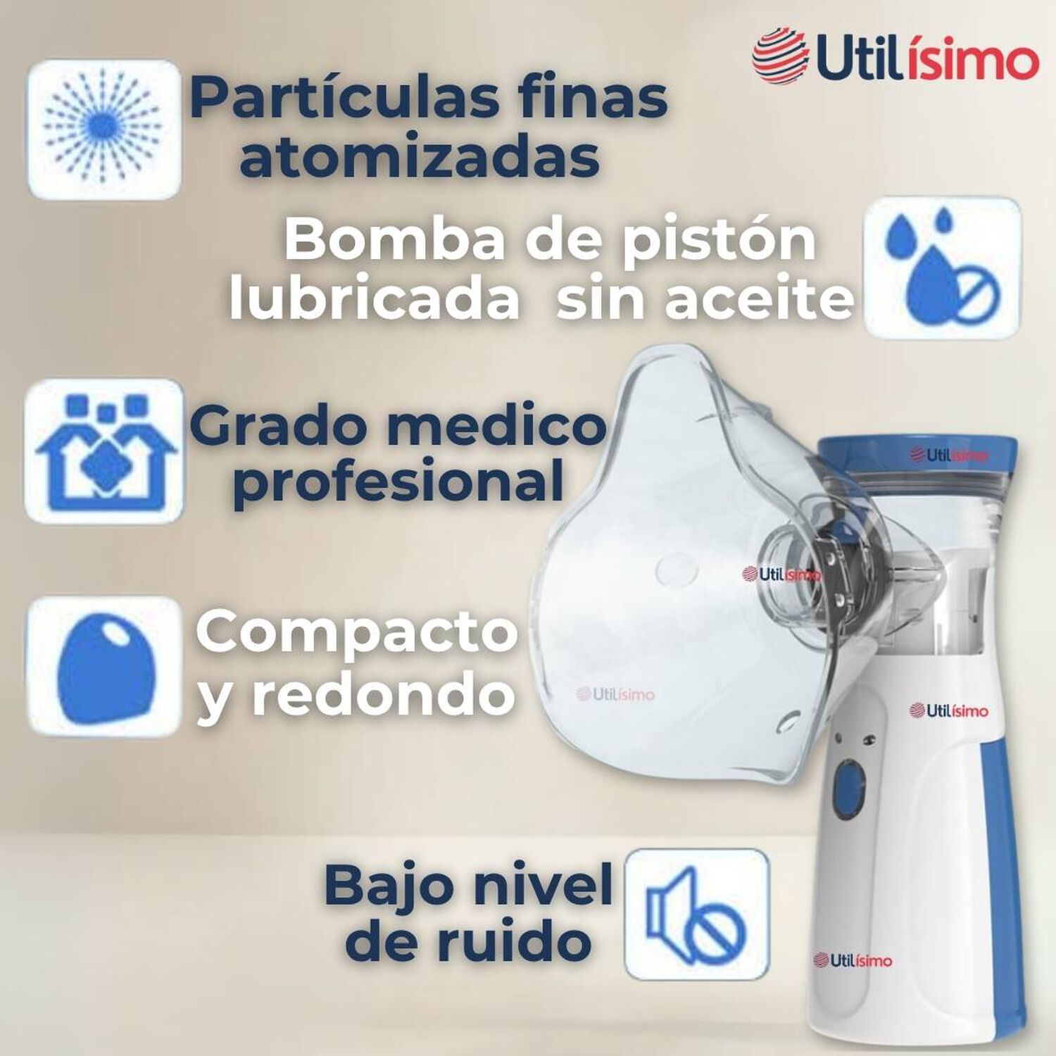 Nebulizador Port&aacute;til Bater&iacute;a Recargable Mesh Vaporizador Ni&ntilde;os Y Adultos image number 6.0