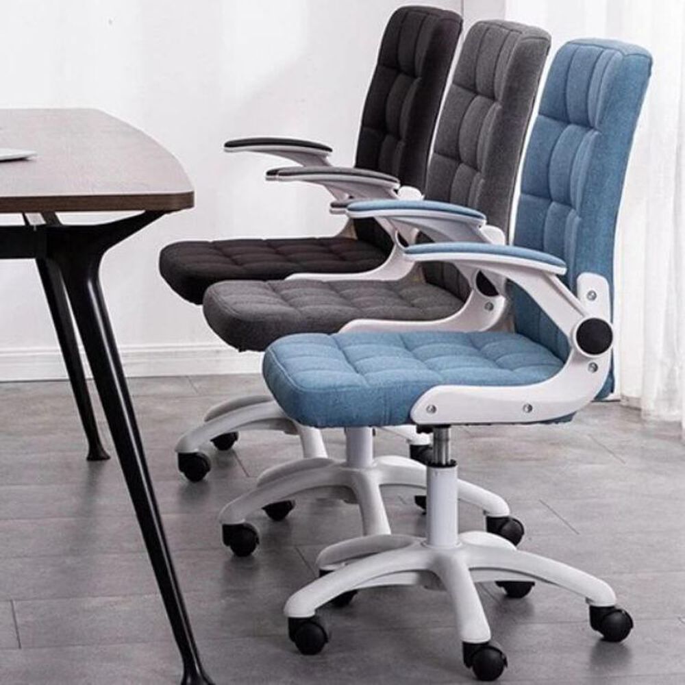 Silla De Oficina De Tela Altura Con Ajustable Y Ruedas image number 2.0