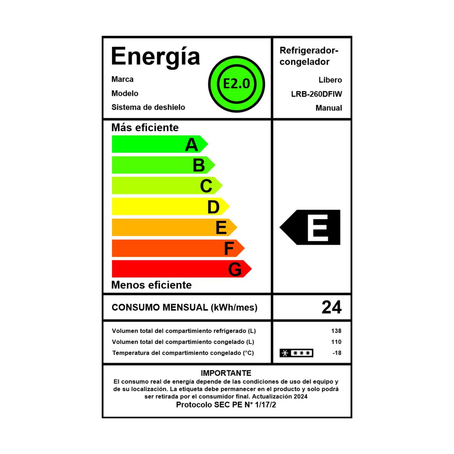 Refrigerador Bottom Freezer Frio Directo 240 Lts Lrb-260dfiw image number 3.0