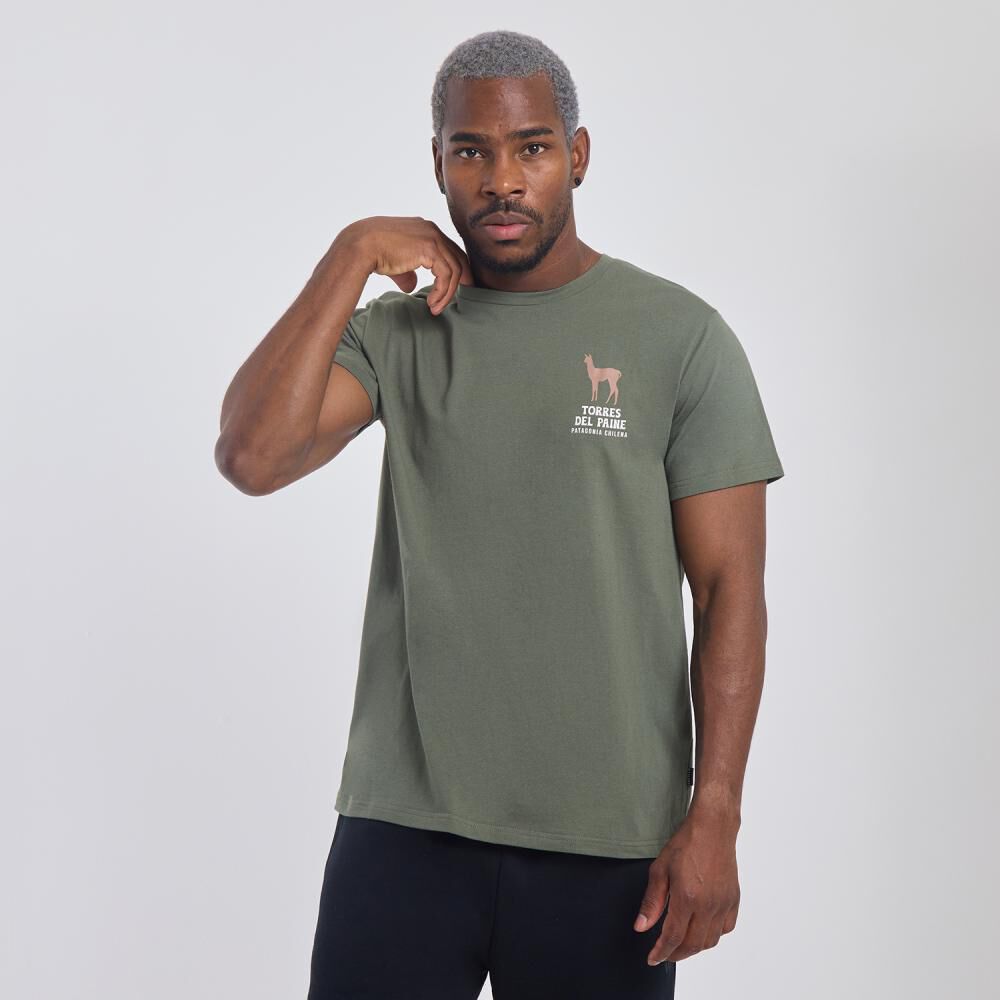 Polera Deportiva Estampada Slim Manga Corta Cuello Redondo Hombre Wetland image number 0.0