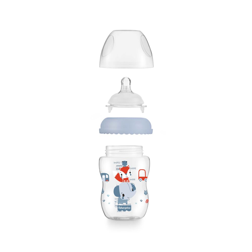 Mamadera Fisher Price First Moments Boca Ancha 270 Ml Azul image number 1.0