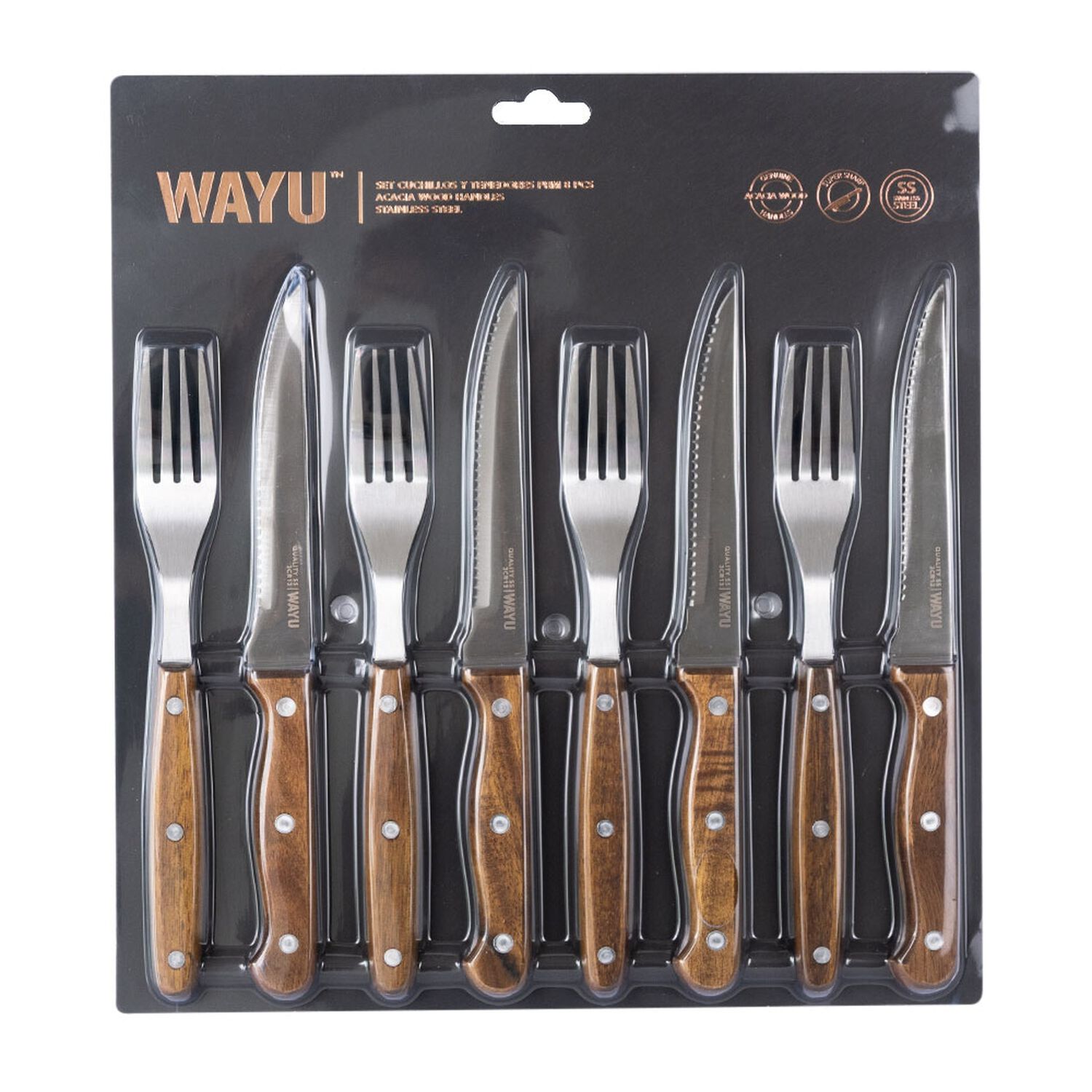 Set Cuchillos Y Tenedores Prm 8 Pcs Wayu image number 3.0