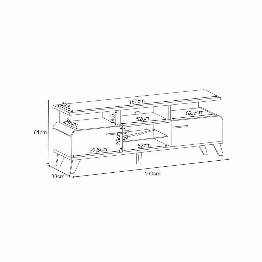 Rack Tv Porto 60" 160x61x38 Cm image number 1.0