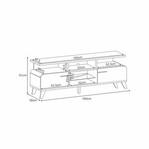 Rack Tv Porto 60" 160x61x38 Cm