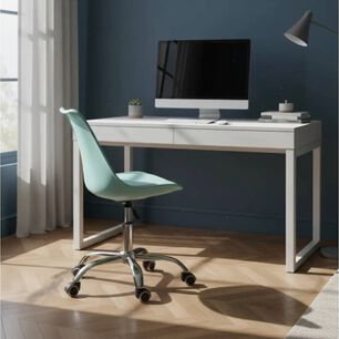Silla De Escritorio Tulip Acolchada Verde