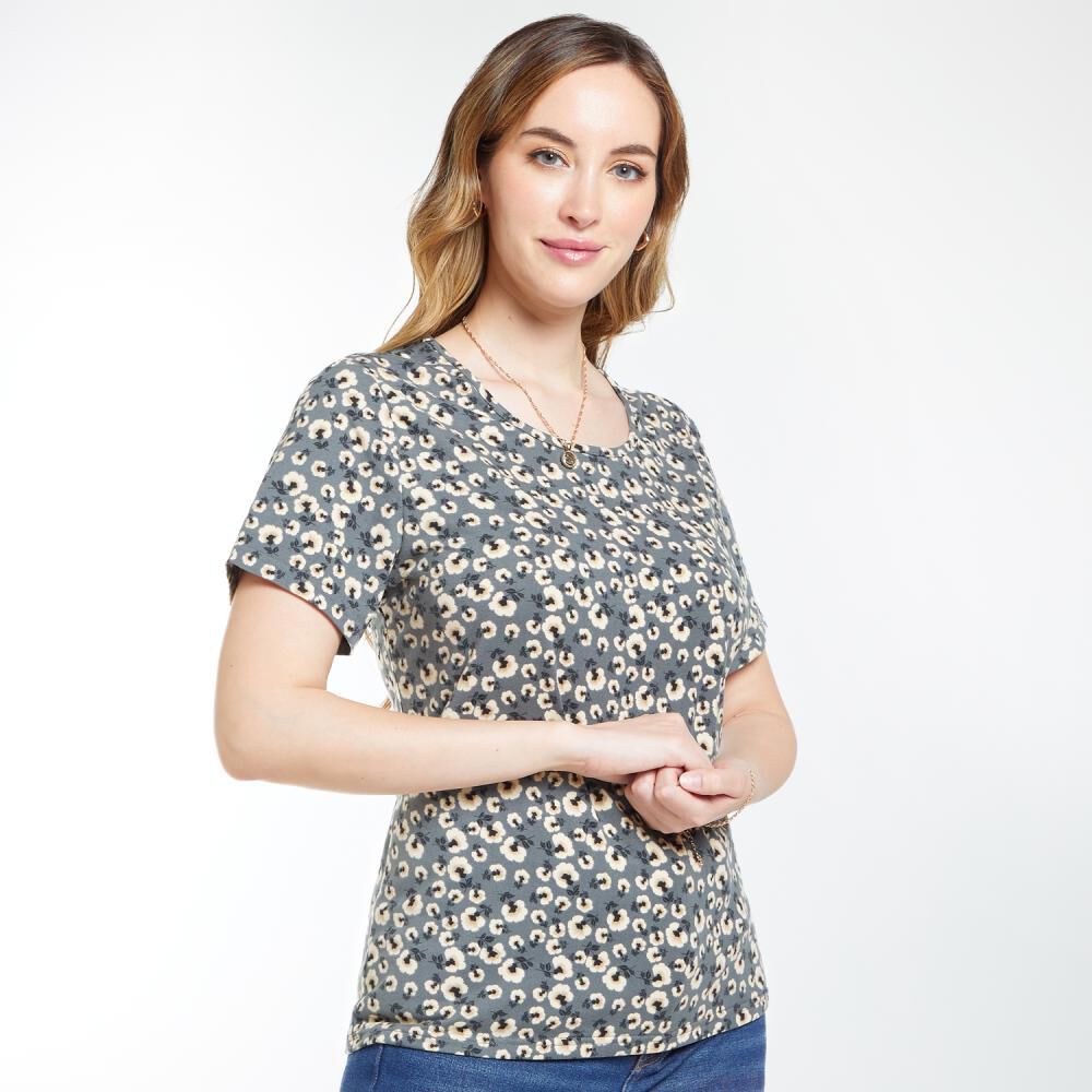Polera Full Print Manga Corta Cuello Redondo Mujer Geeps image number 2.0