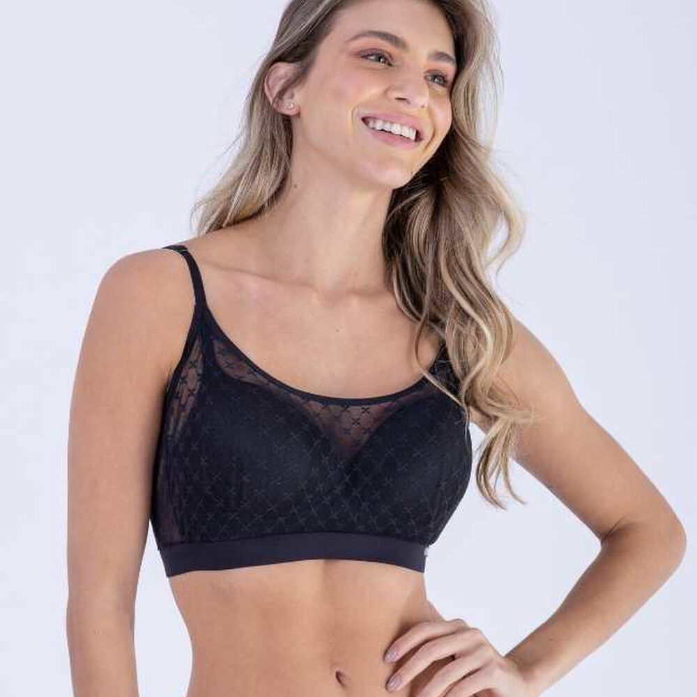Top De Tule Con Copas Y Sin Aros Negro 2rios image number 0.0