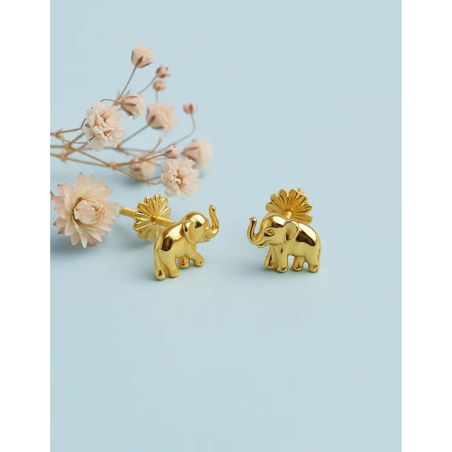 Aros Elefante Oro 18k 6mm Atornillados 0.90gr Ni&ntilde;a Juvenil Dorado image number 3.0