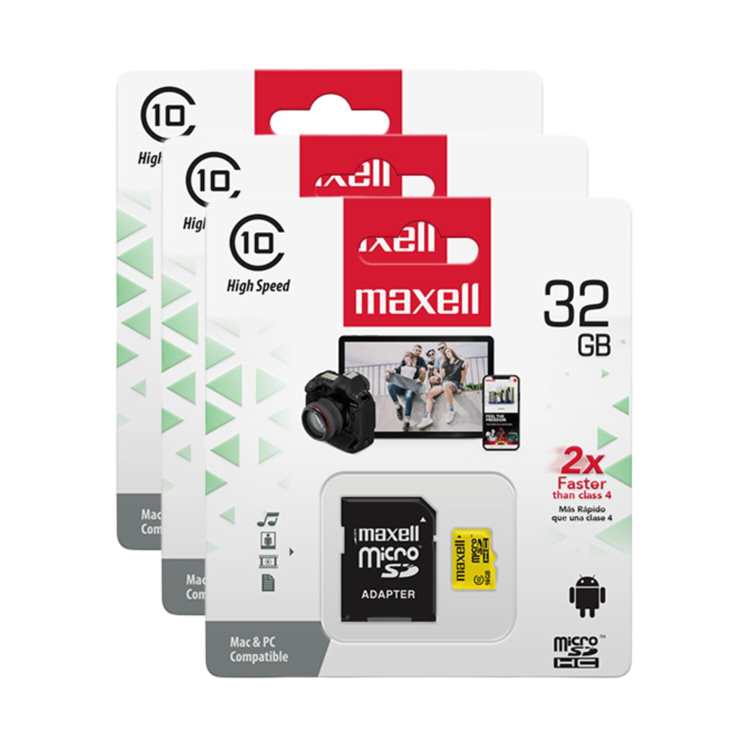 Pack 3 Tarjetas Micro Sd Maxell 32gb Clase 10 image number 0.0