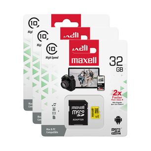 Pack 3 Tarjetas Micro Sd Maxell 32gb Clase 10