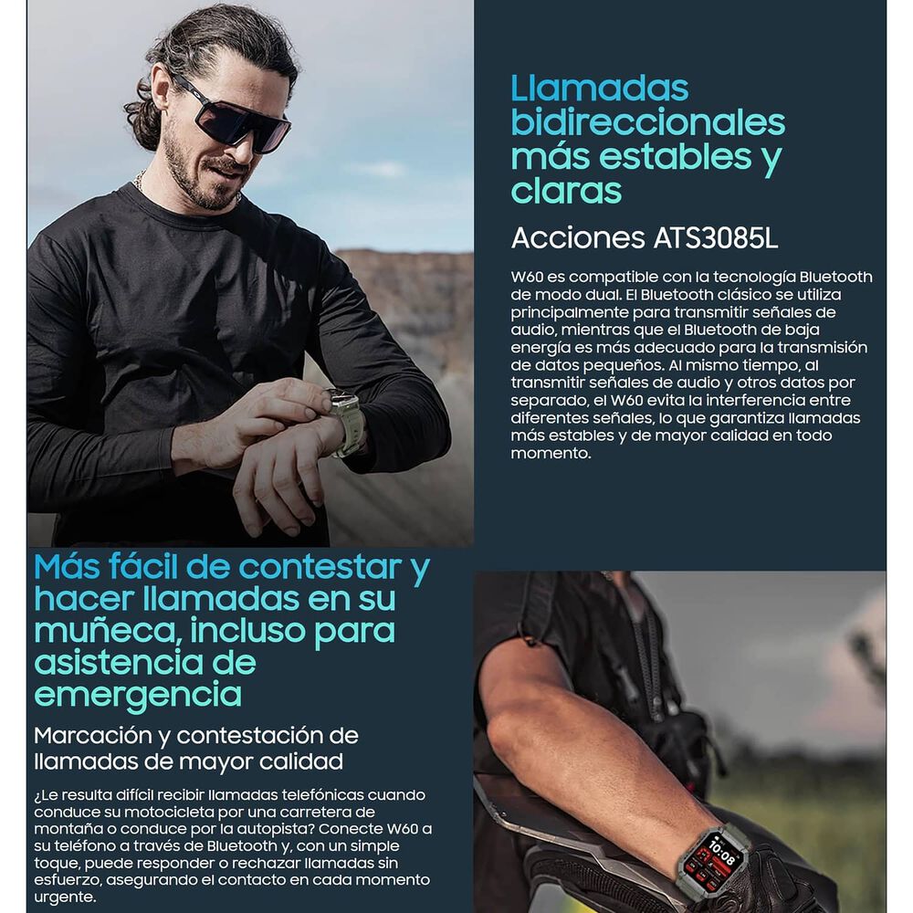 Blackview W60 Resistente Reloj Inteligente Smartwatch Band image number 4.0