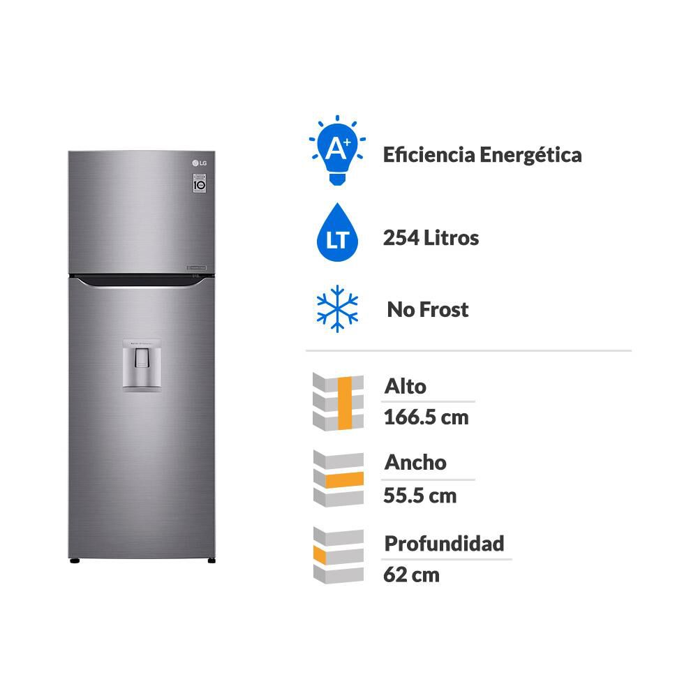 Refrigerador Top Freezer LG GT29WPPDC / No Frost / 254 Litros / A+ image number 1.0