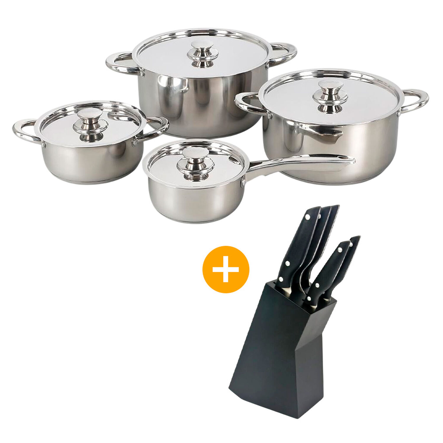 Bater&iacute;a De Cocina Wens / 8 Piezas + Set De Cuchillos + Taco Casaideal / 6 Piezas image number 0.0