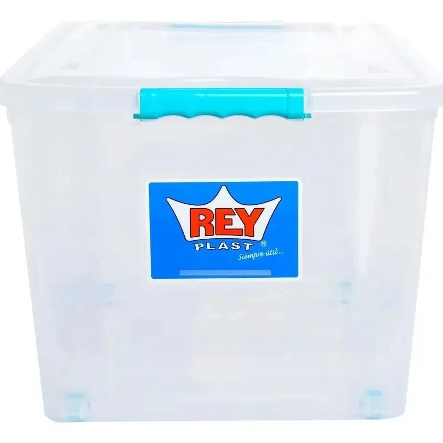 Caja Organizadora Almacenamiento Suprema 50 Lts Color Transparente Tapa Turquesa image number 3.0