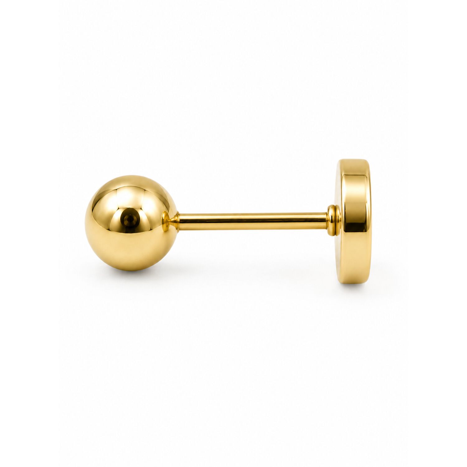 Aros Abridores Bolita 4.5mm N4 Oro14k Beb&eacute; Ni&ntilde;a Hipoalerg&eacute;nico Dorado image number 1.0