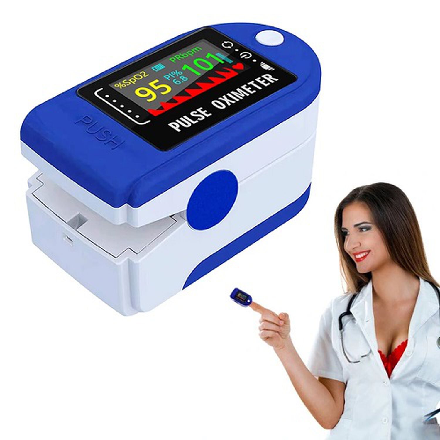 Saturometro Digital Oximetro Medico Pulsometros Originales image number 1.0