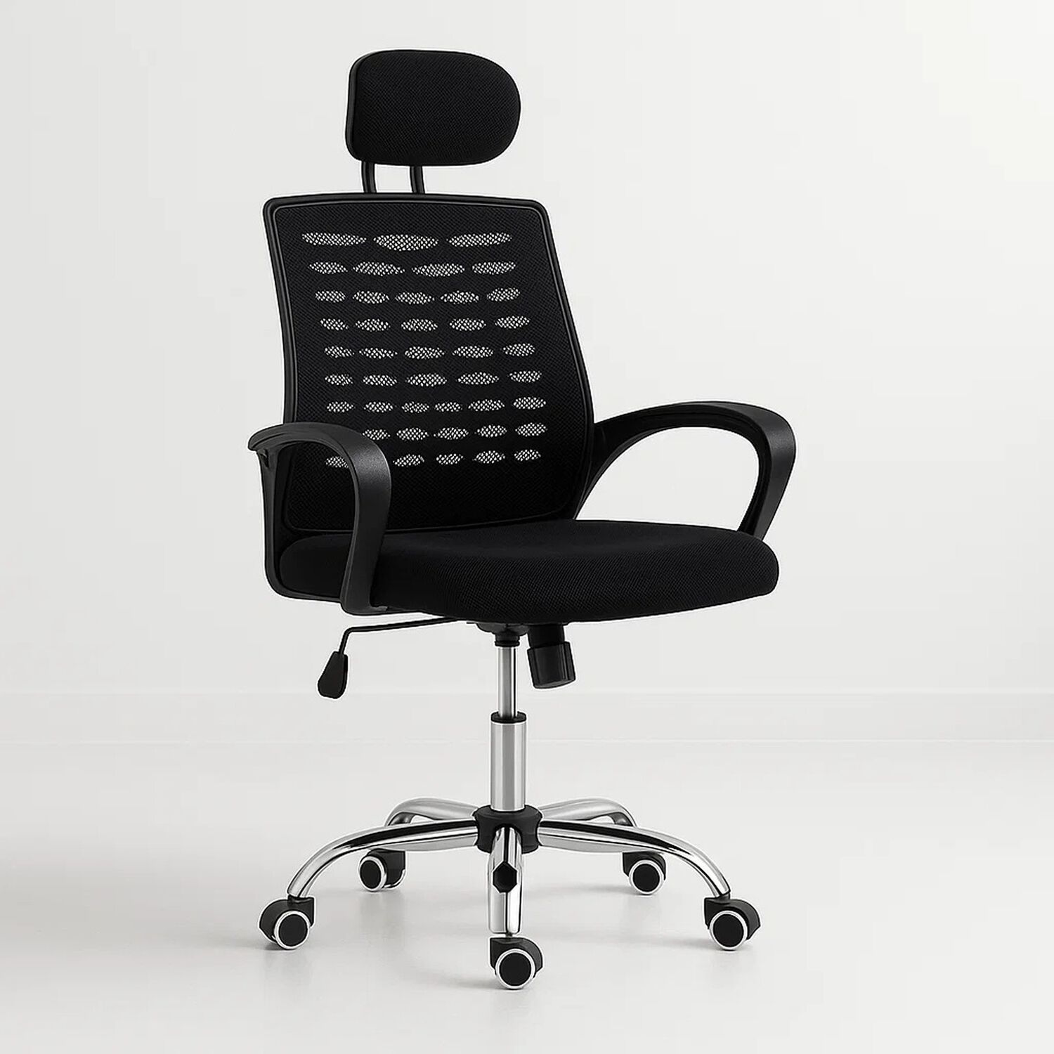 Silla Oficina Simply Mesh Negra Con Apoyabrazos Y Cabeza image number 0.0