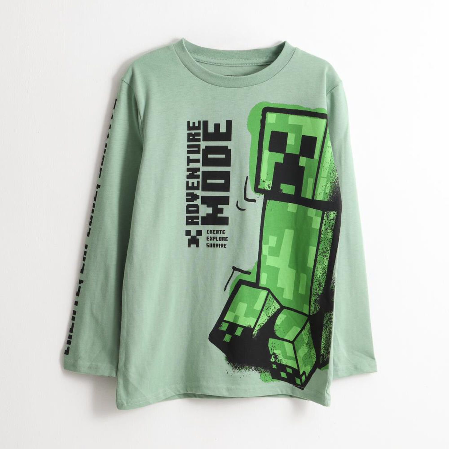 Polera Ml Ni&ntilde;o Personaje Grande Minecraft image number 0.0