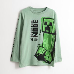 Polera Ml Ni&ntilde;o Personaje Grande Minecraft