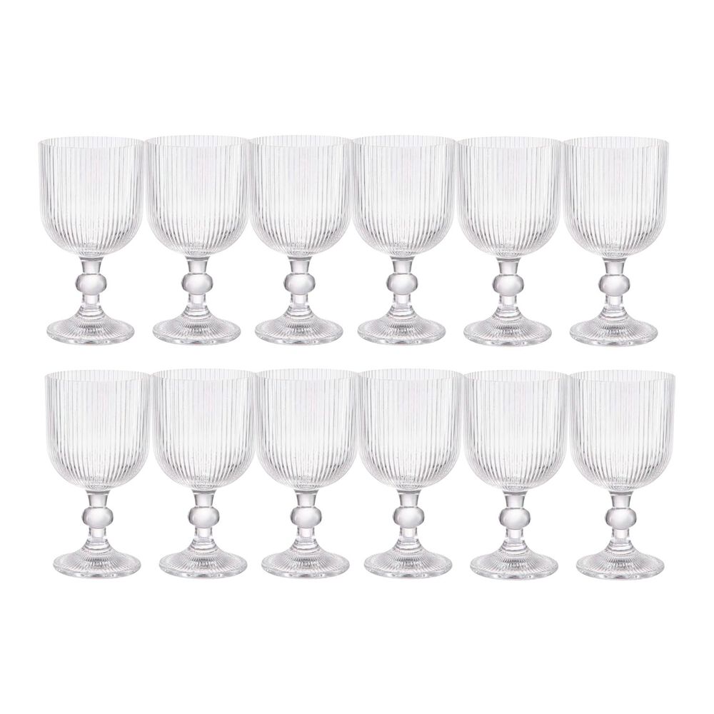 Set 12 Copas Vino Talladas 360ml Lisa Allegra De Vidrio image number 0.0