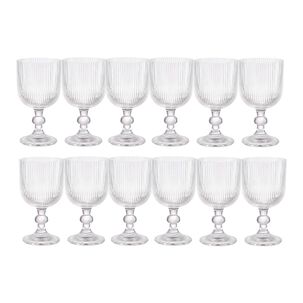 Set 12 Copas Vino Talladas 360ml Lisa Allegra De Vidrio