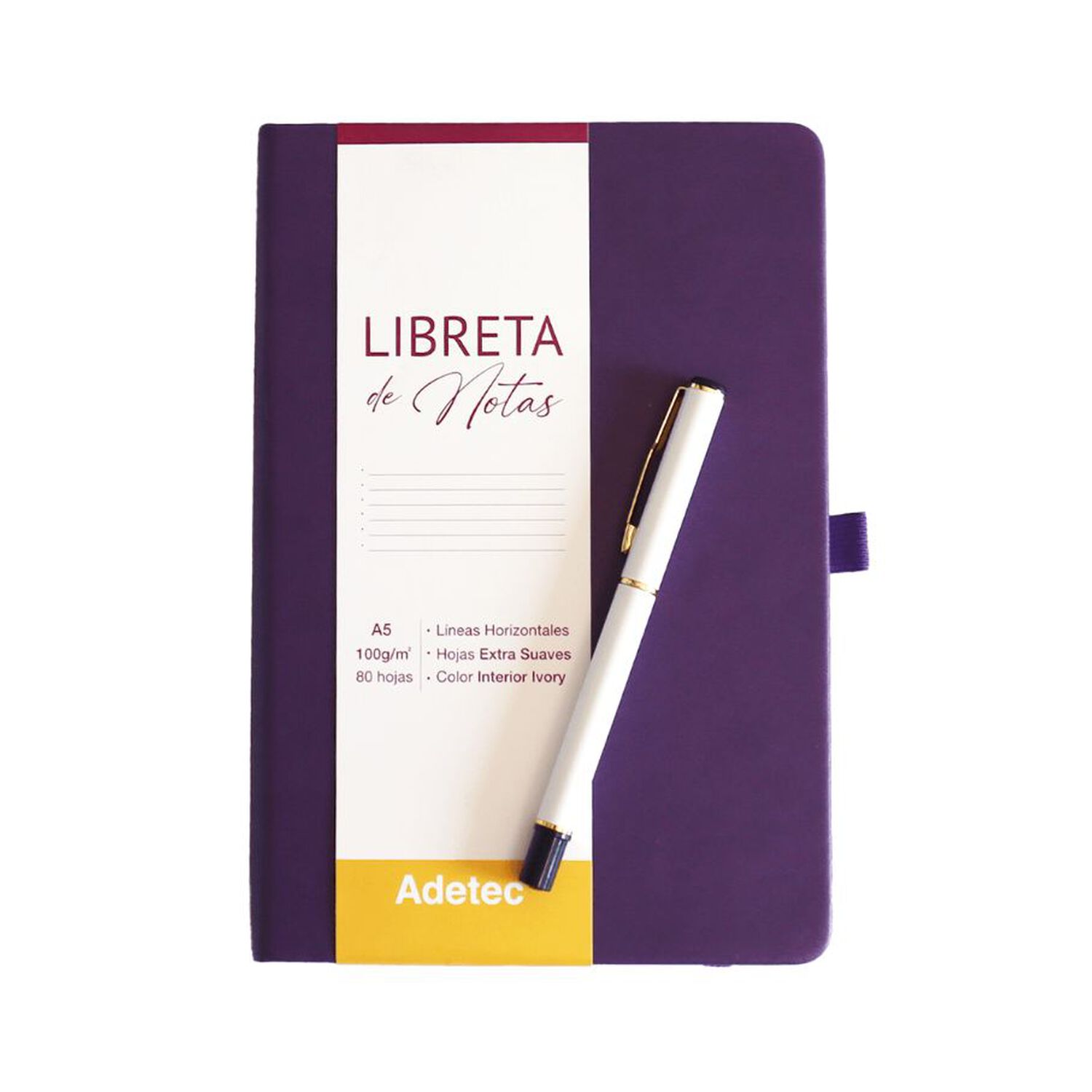 Caja Regalo Libreta Cosida A5 Burdeo C/lapiz - Adetec image number 0.0