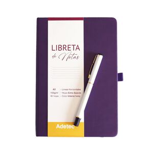 Caja Regalo Libreta Cosida A5 Burdeo C/lapiz - Adetec