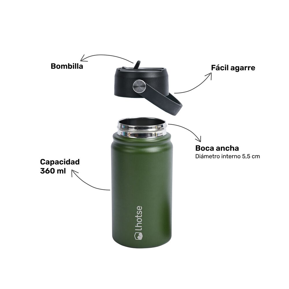 Botella Térmica Niño Insulada Lhotse Hydro 360ml Verde image number 2.0
