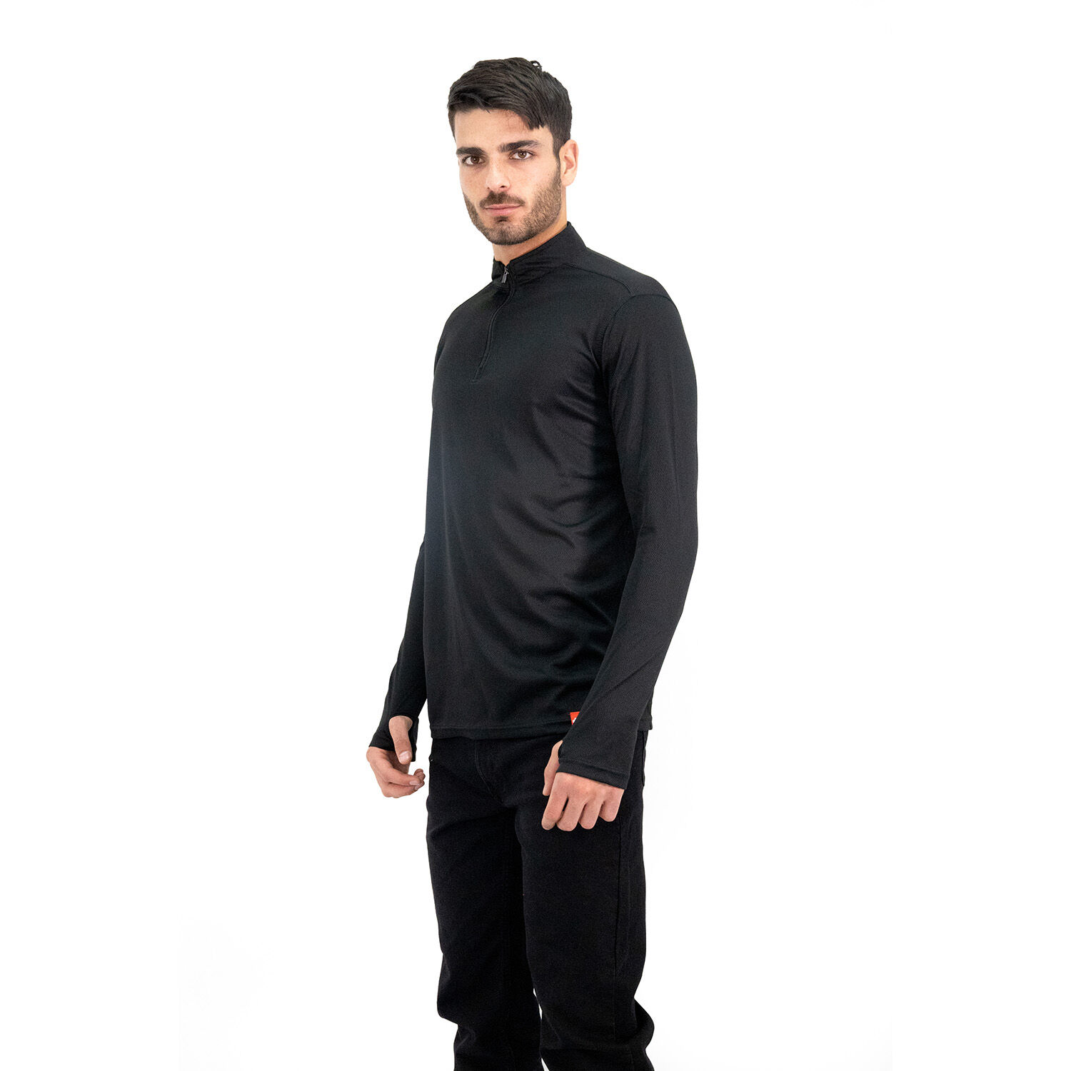 Polera Quebec Half-zip Negro Hombre image number 1.0