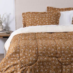 Plumon Estampado Sherpa India 2 Plazas Ocre