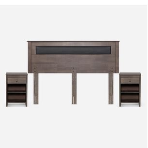 Set De Maderas Rosen Ferrara Gris / King