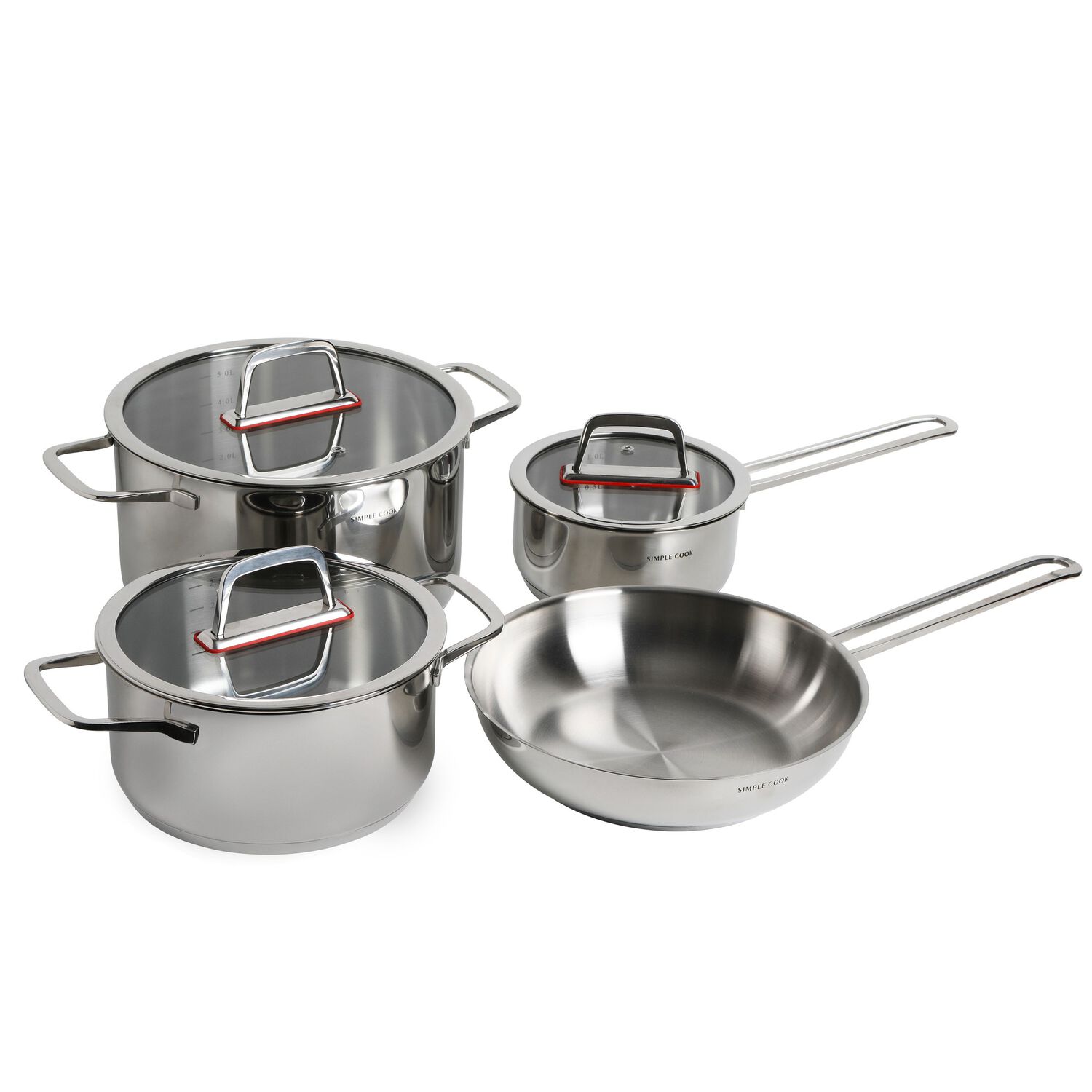 Bateria Simple Cook Burdeos 7pzs image number 0.0
