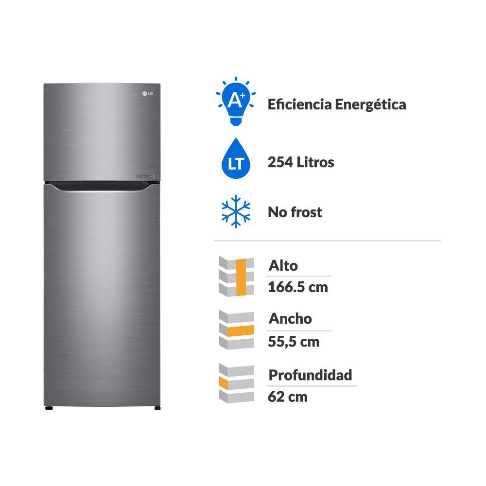Refrigerador Top Freezer LG GT29BPPK / No Frost / 254 Litros / A+ image number 1.0