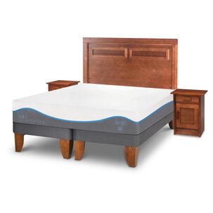 Cama Europea Cic Alaska / 2 Plazas / Base Dividida + Set De Maderas