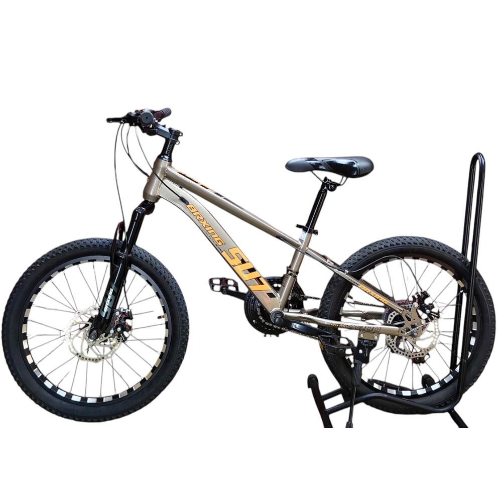 Bicicleta Aro 20 Brxing Con Freno Disco Y 21 Vel. Gris Log Naranjo image number 4.0