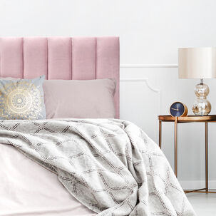 Respaldo De Cama Tubular Vertical Felpa Rosado Claro 2 Plazas