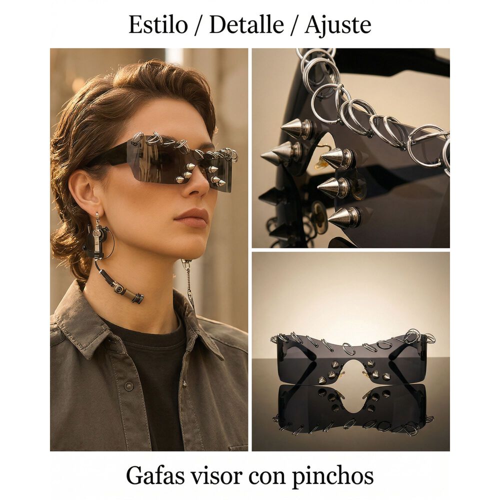 Lentes Retro Urbanos Kpop Steampunk Futuristas Hombre Electr image number 23.0