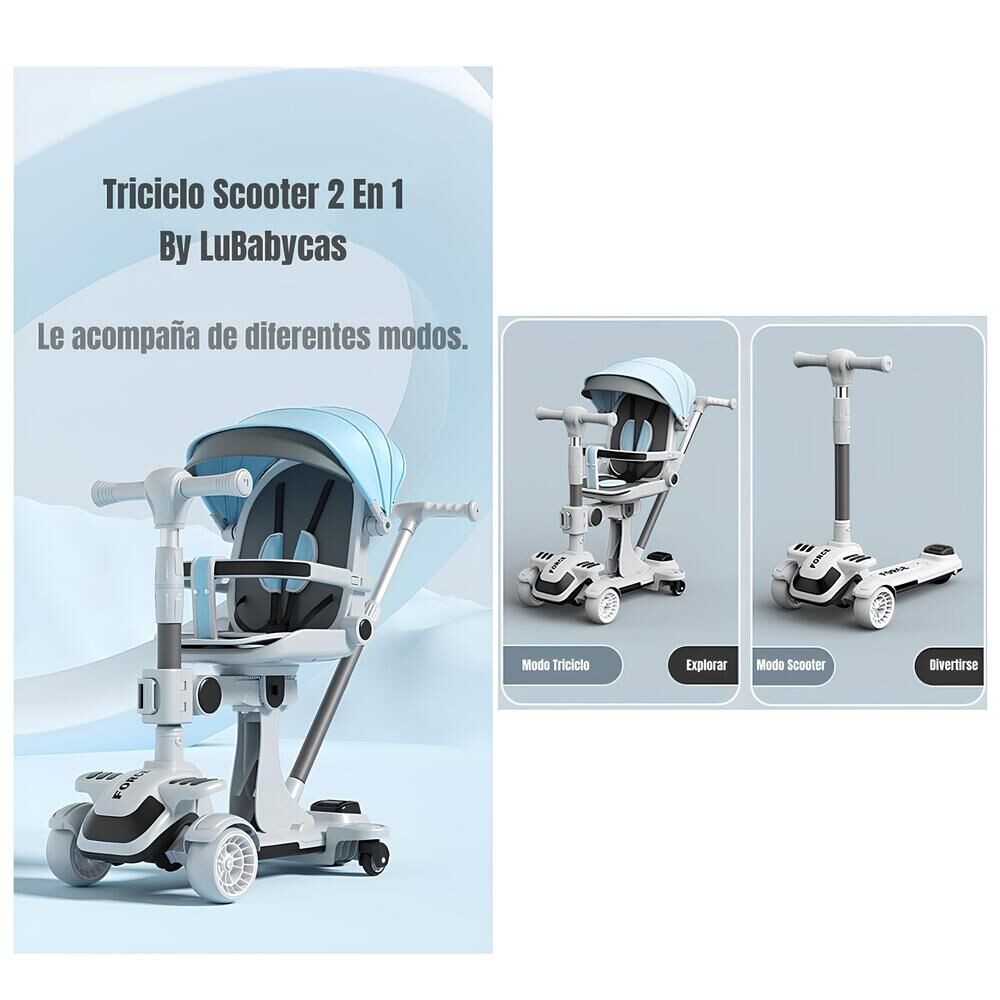 Triciclo Scooter 2 En 1 Lubabycas Rosado Lubabycas image number 3.0