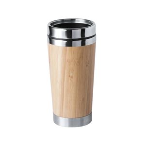 Vaso Mug Con Tapa Acero Bambú Ariston 500 Ml