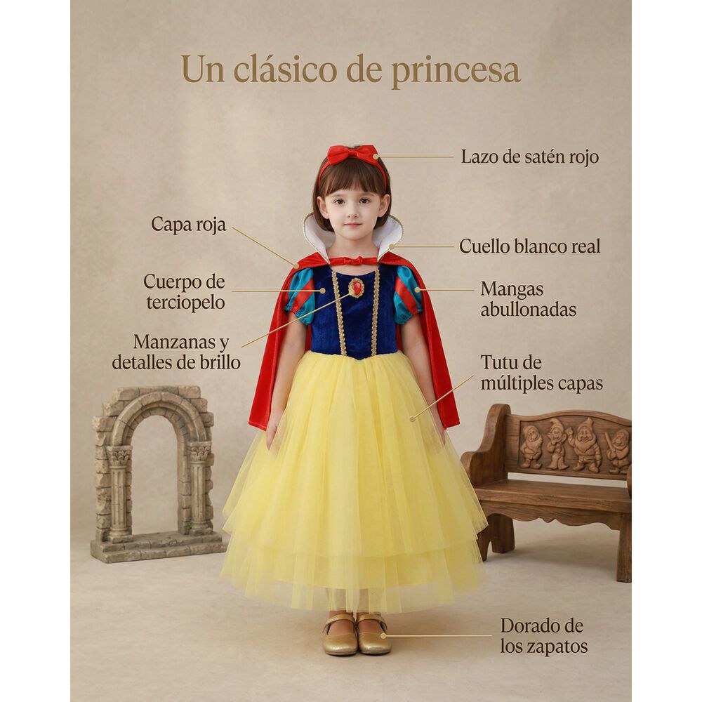 Disfraz Princesas Blanca Nieves Ni&ntilde;a Disney image number 8.0