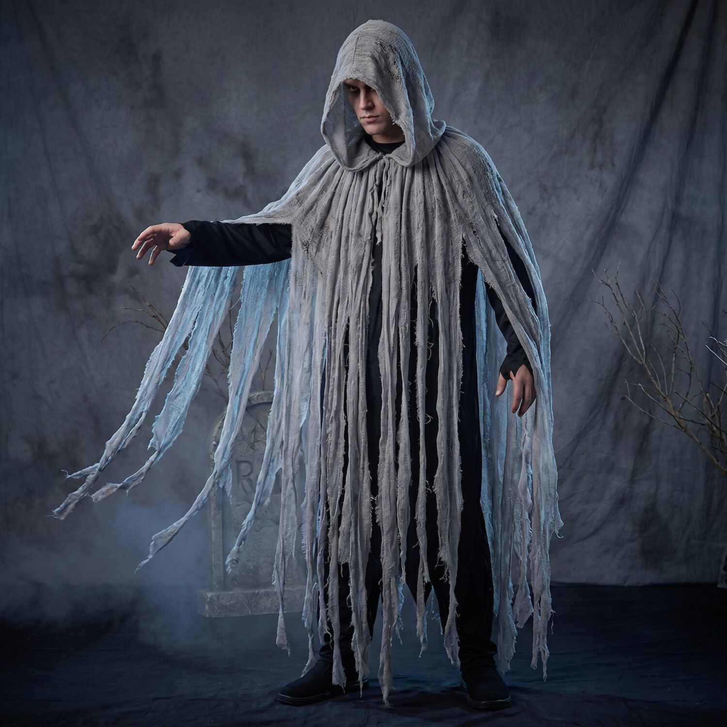 Disfraz Cosplay Capa De Terror Con Capucha Tunica Halloween Hollow Knight Anubis Momia image number 0.0