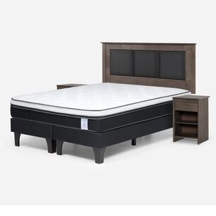 Cama Europea Rosen New Style 6 / 2 Plazas / Base Dividida + Set De Maderas