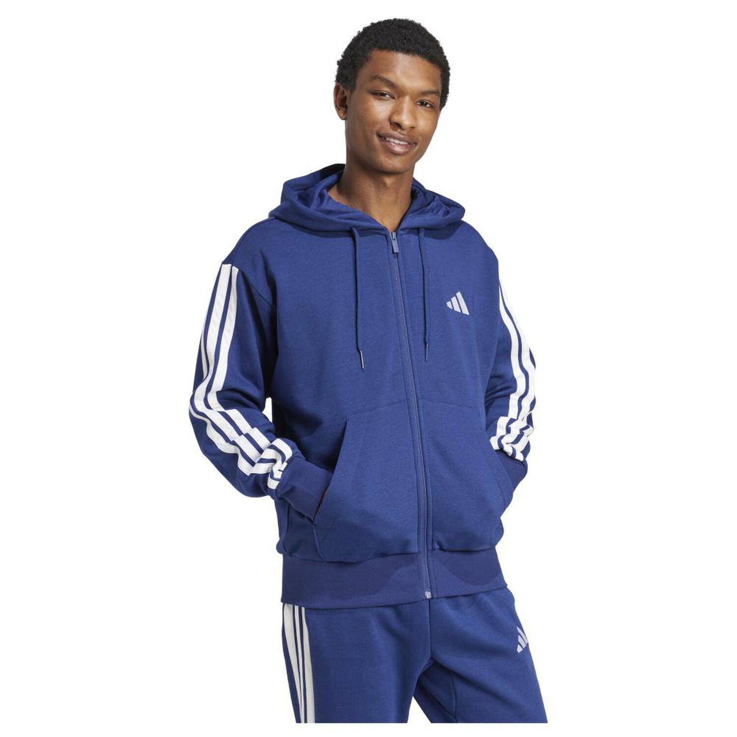 Poler&oacute;n Con Capucha Hombre Essentials Fleece 3 Tiras Adidas image number 3.0