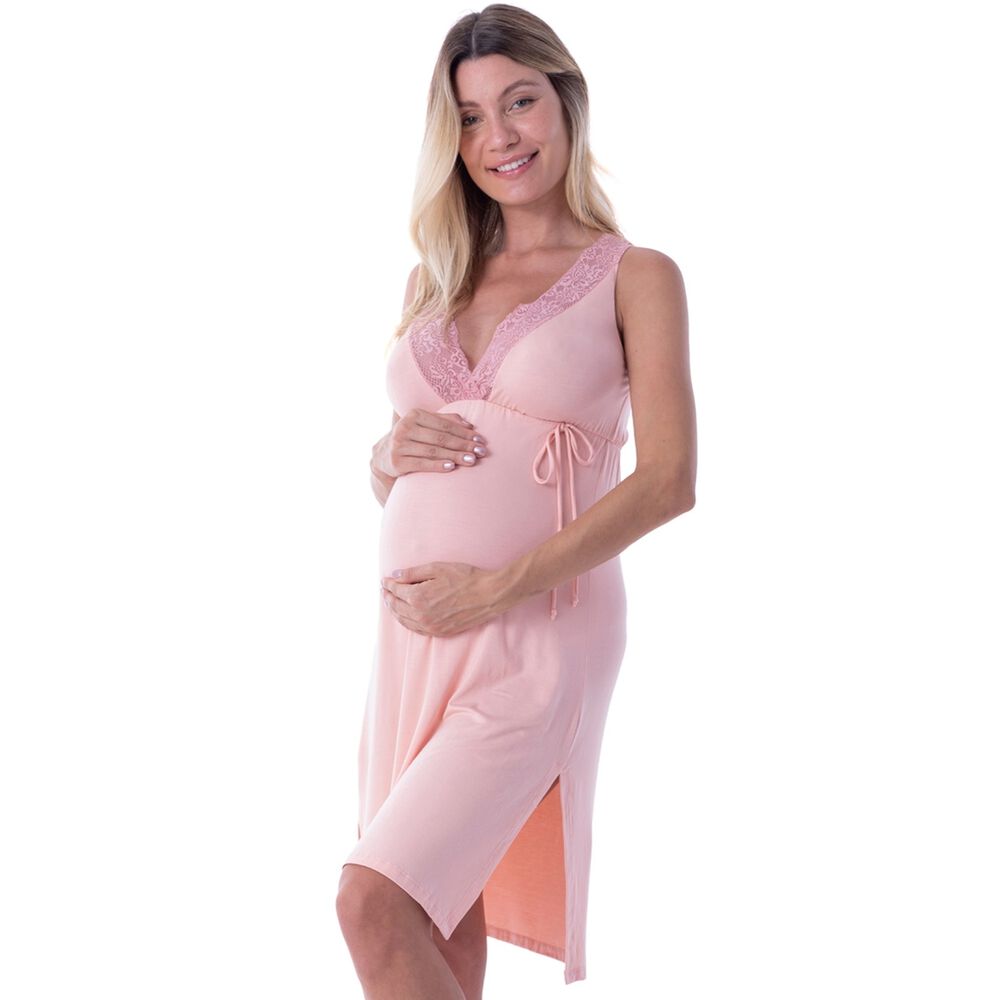 Camisa De Dormir Maternal Y Lactancia Rosa 2rios image number 1.0