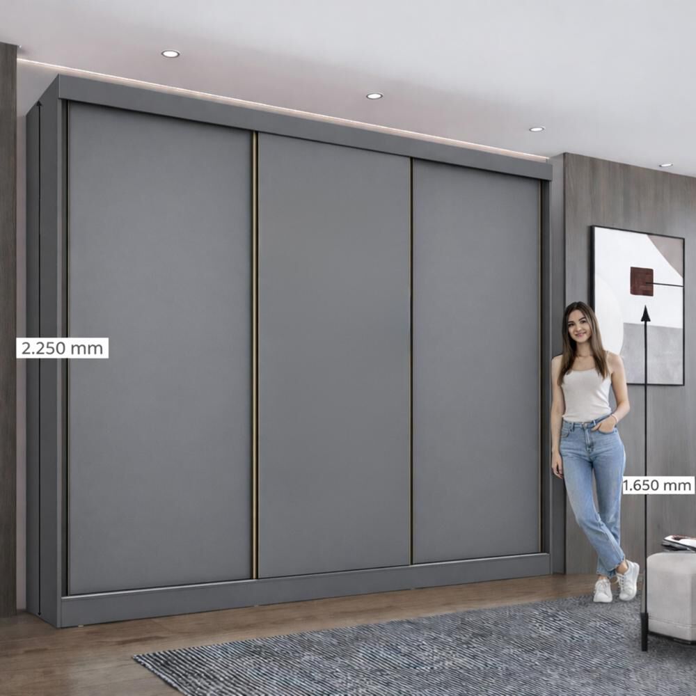 Cl&oacute;set Di Poretti Design Closet Ambar / 3 Puertas / 8 Cajones image number 4.0