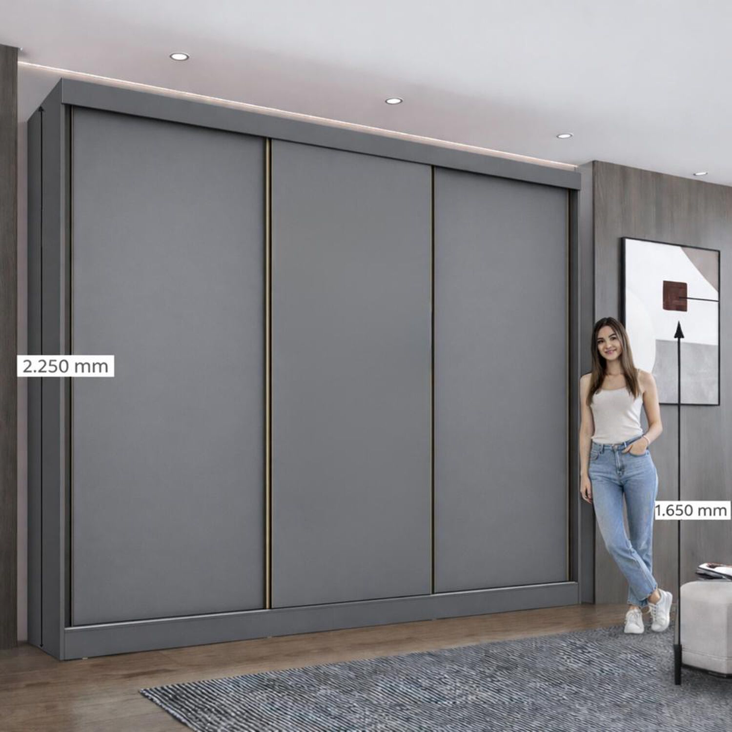 Cl&oacute;set Di Poretti Design Closet Ambar / 3 Puertas / 8 Cajones image number 4.0