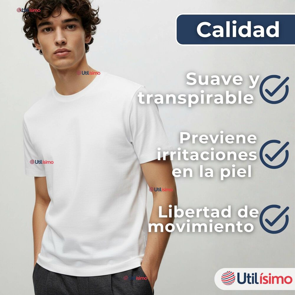 Polera Camiseta 150g Manga Corta 100% Algodón Textura Suave Blanco Hombre image number 7.0