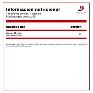Vitamina D3 1000 Ui 60 C&aacute;psulas