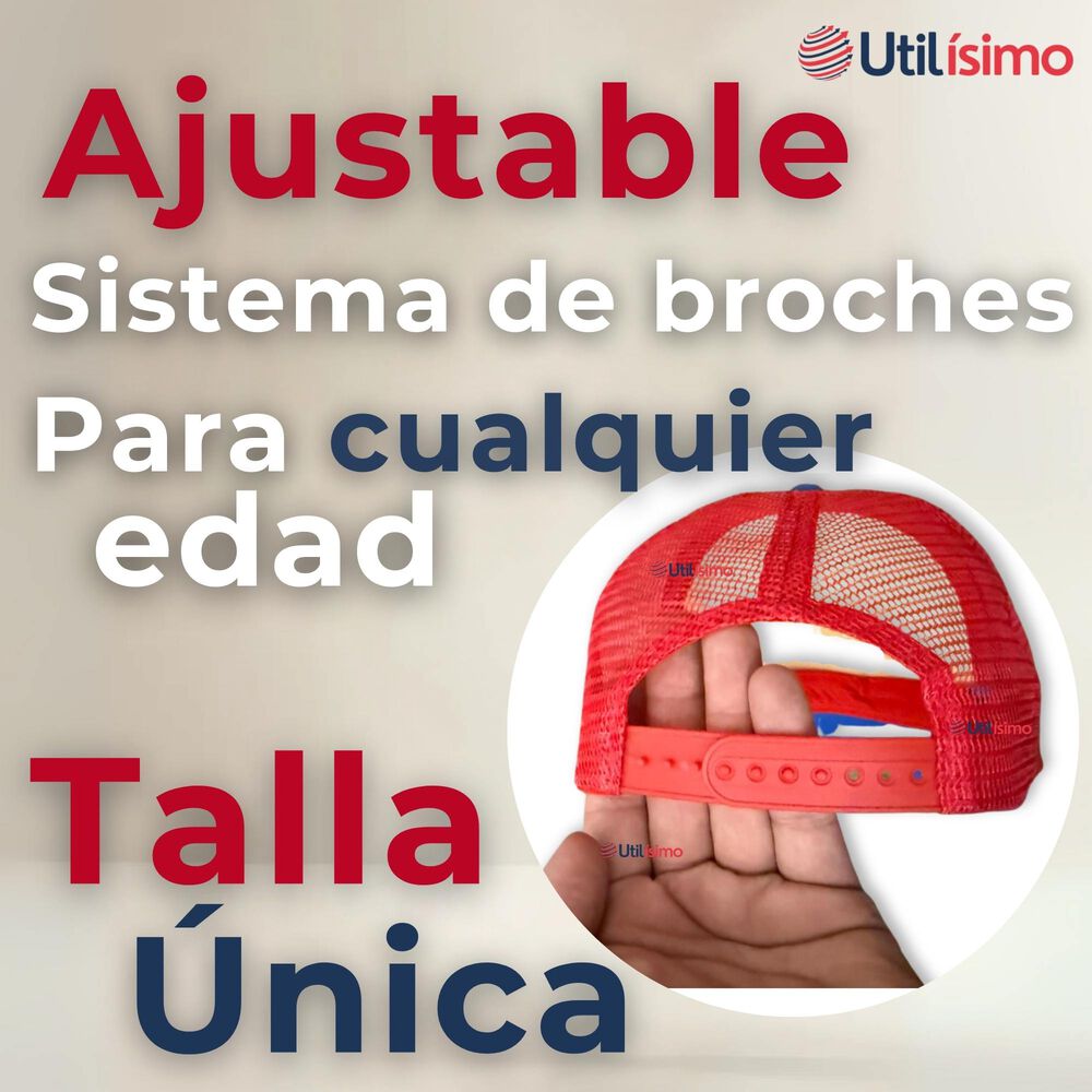 Gorro Jockey Talla &Uacute;nica Ajustable Malla Poli&eacute;ster Estampado Chileno image number 3.0