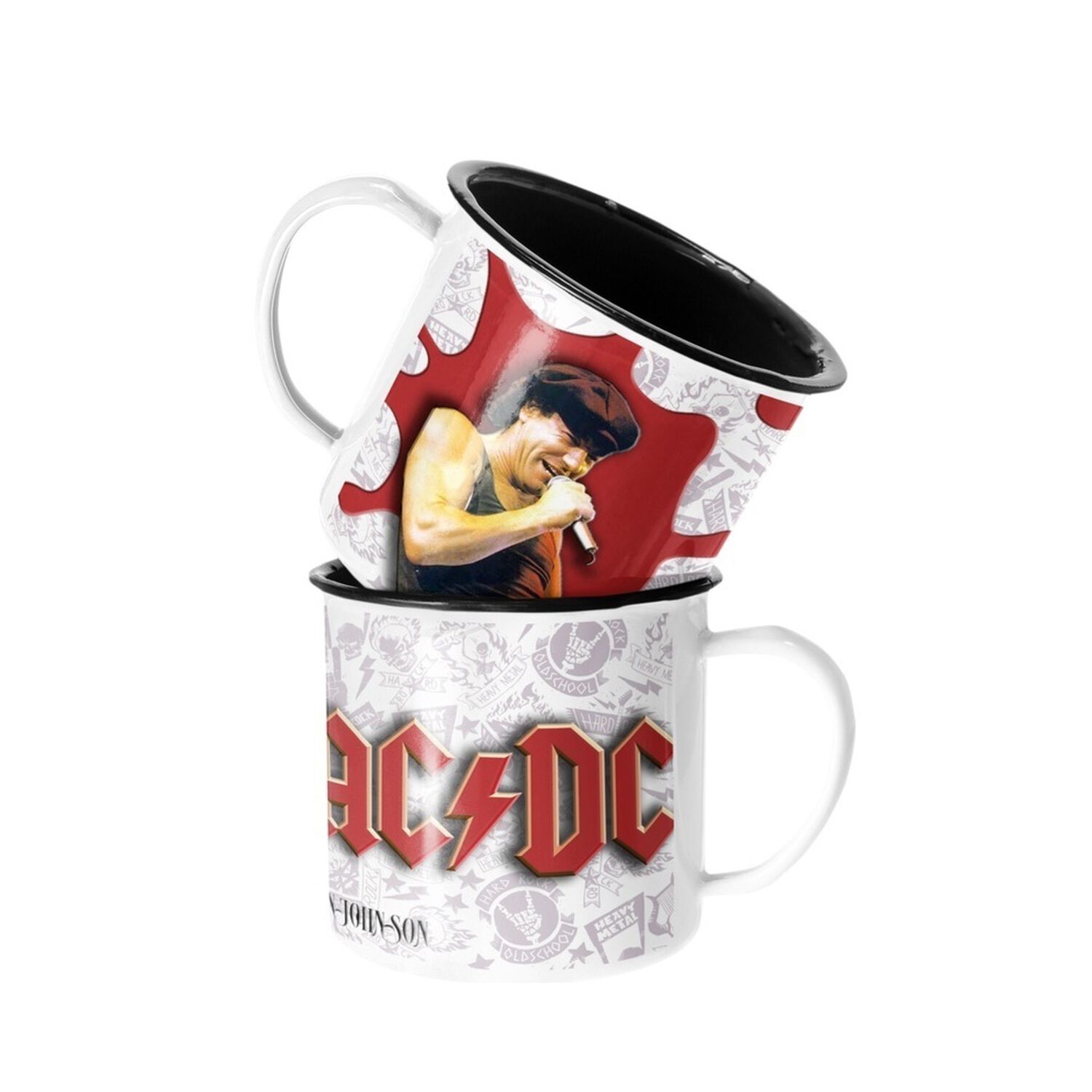 Taza Enlozada Lechera Acdc Brian Jhonson Rock Musica image number 0.0